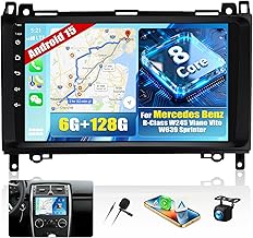 CAMECHO [6+128G 8-Core] Android 15 Car Radio for Mercedes Benz B-Class W245 Viano Vito W639 Sprinter DSP Carplay Wireless, 9 Inch Bluetooth Car Stereo GPS WiFi FM/RDS Mirrorlink 2USB+Mic+Camera