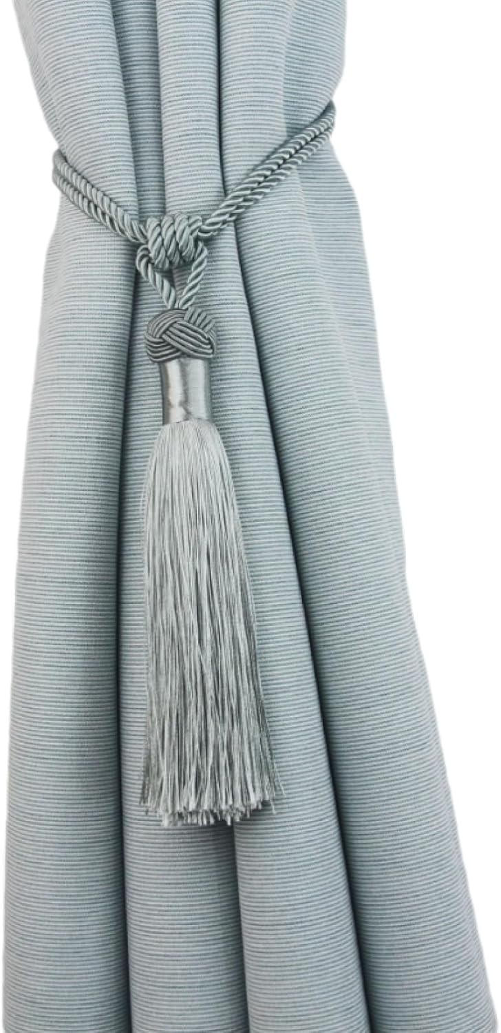 Curtain Ties 4 Pieces Curtain Tie with Curtain Buckle Free Installation Perforated Curtain Drawer with Curtain Accessories Navy Blue (Blue)