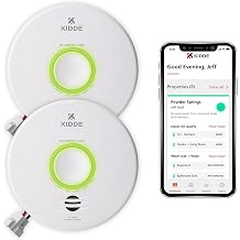 Kidde Smart Smoke Detector, WiFi, Alexa Compatible Device, Hardwired w/Battery Backup, Voice &amp; App Alerts, 2 Pack