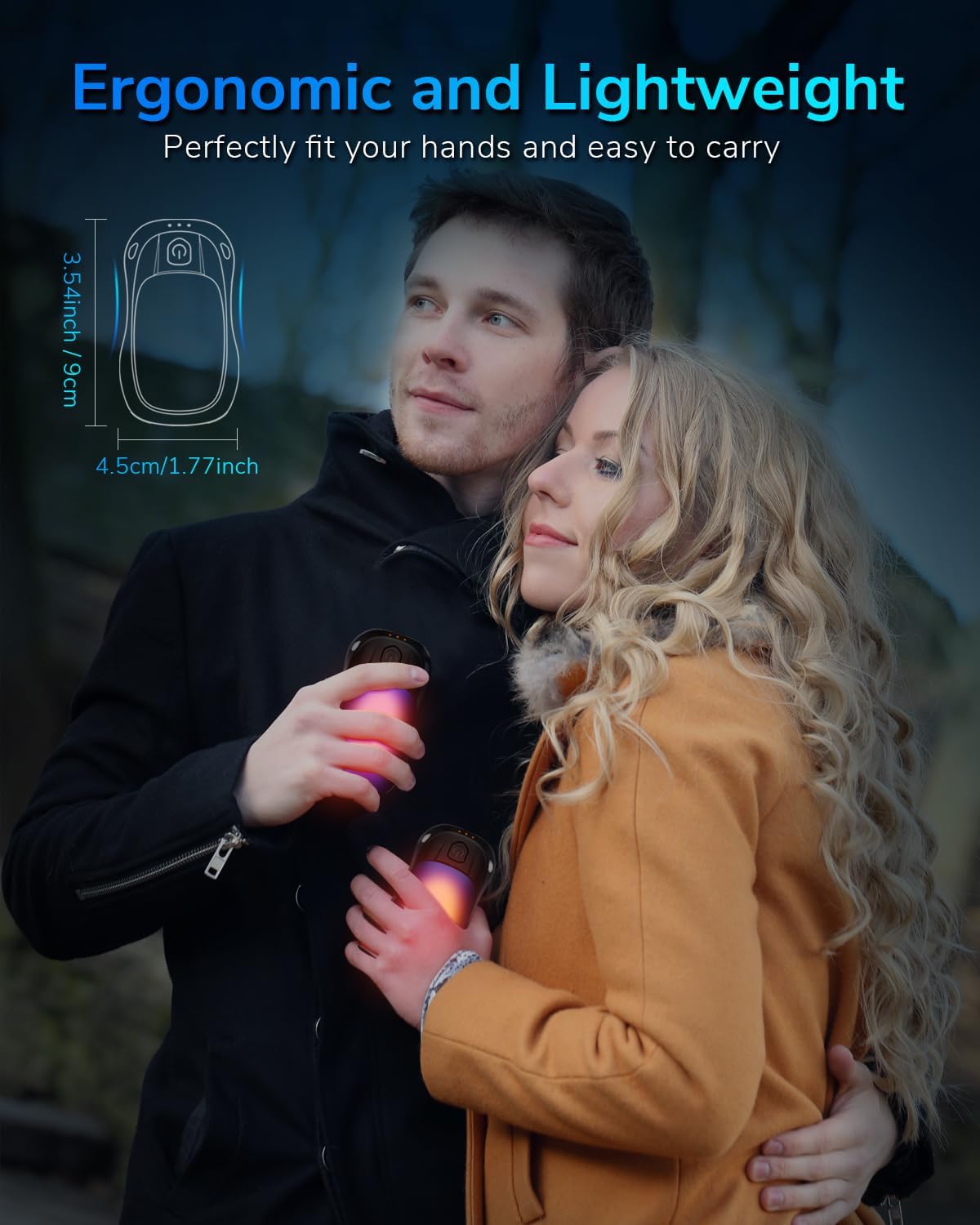 Hand Warmers Rechargeable 2 Pack, MKG Electric Hand Warmer, 24Hrs Long Lasting Reusable HandWarmers with 3 Levels Quick Heat, Portable Pocket Heater for Camping, Hunting, Golf, Women Wen Winter Gift - Image 7