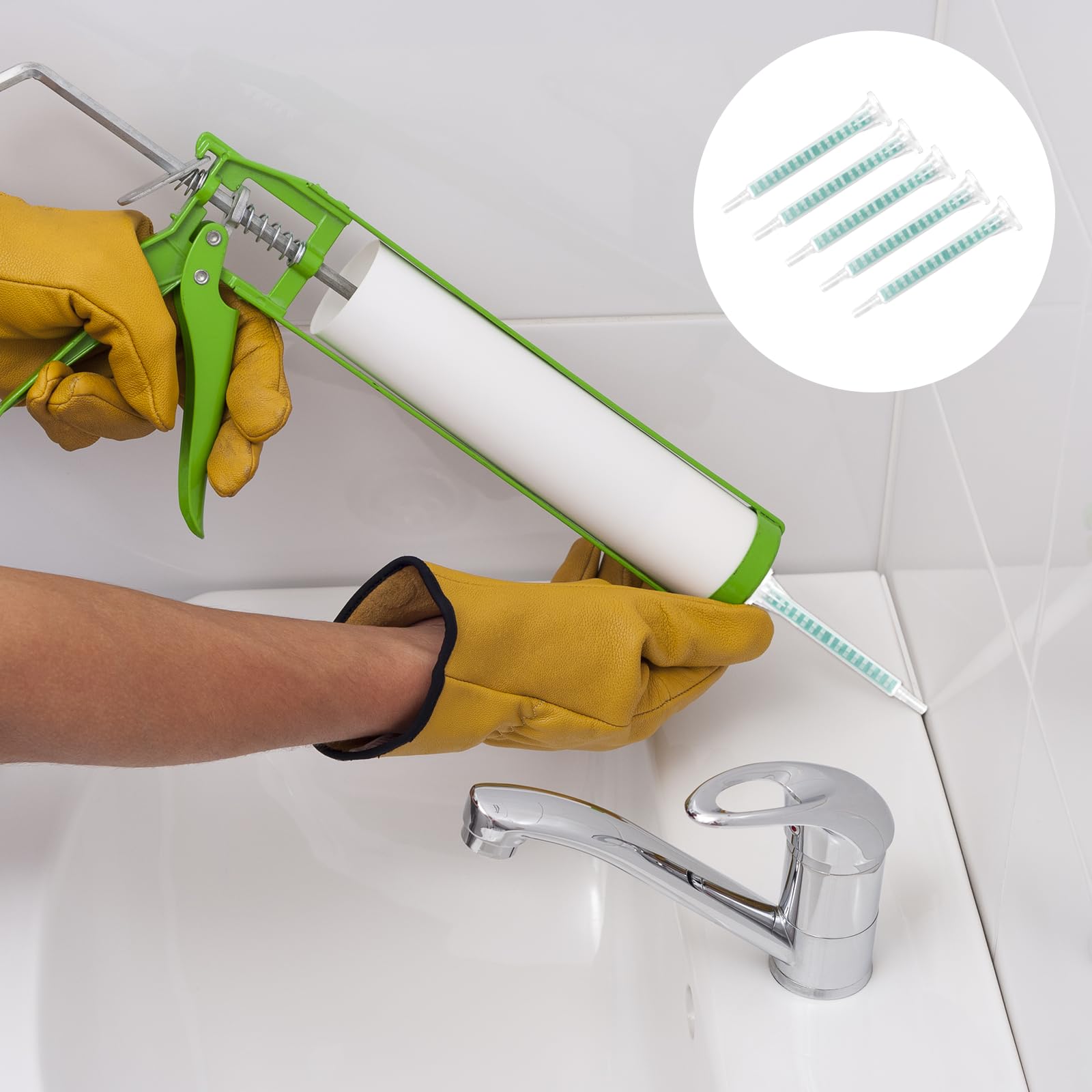 50 Miscelatori Statici Per Colla Bicomponente | Ugelli Per Pistola Silicone | Verde, 16 Sezioni - Foto 8