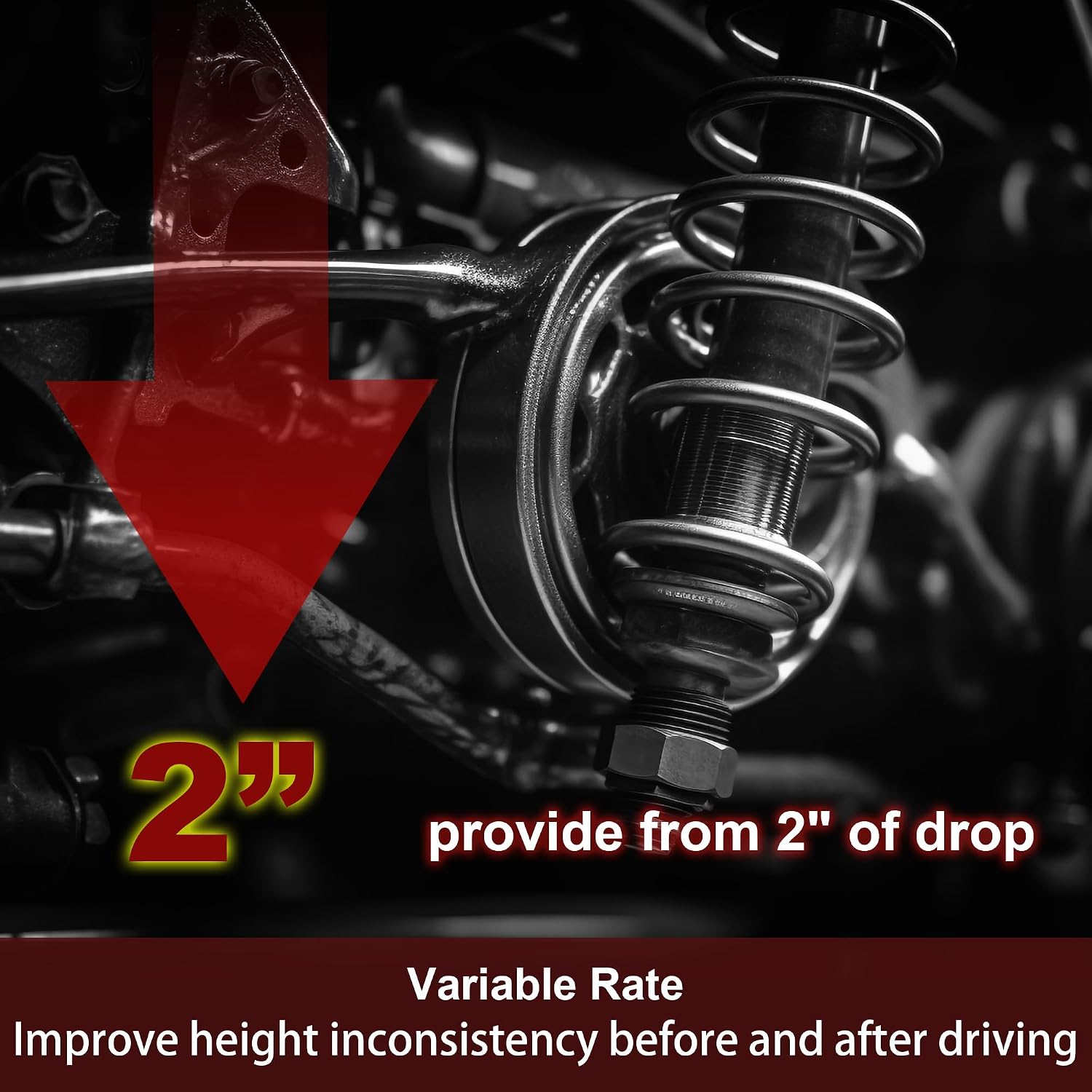 2" Drop Rear Lowering Spring Compatible with 2009-2018 Dodge Ram 1500, for 2019-2024 Ram 1500 Classic, Rear Drop Coils Spring, Heavy Duty Coil Spring
