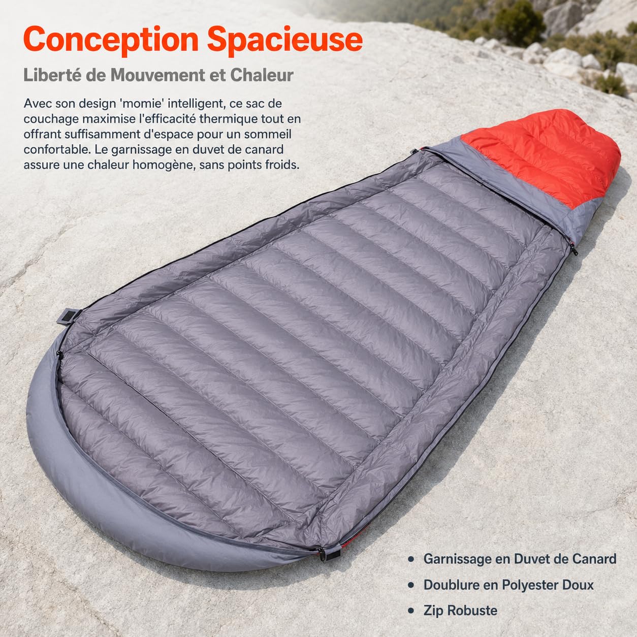 Outdoor Isolante Biancheria Sacco a Pelo Materassino Imbottito Chiusura Cerniera Nylon Poliestere d'Anatra Adatto per Escursioni -nic Viaggi