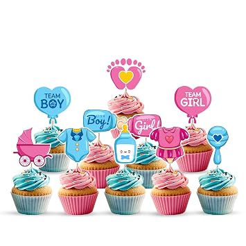 Zyozique Baby Shower CupCake Topper 10PCS Baby Shower Party Supplies Cupcake Decorations for boy or girl baby shower