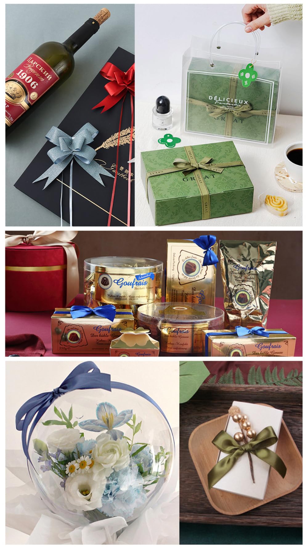 Wambere 100 Stück Geschenkschleife Fertigschleife Geschenk Schleife Geschenkbogen Geschenkverpackungsschleife,Dekorative Schleife für Weinflaschen,Geschenk Dekorative Schleife,für DIY Basteln,Rosa