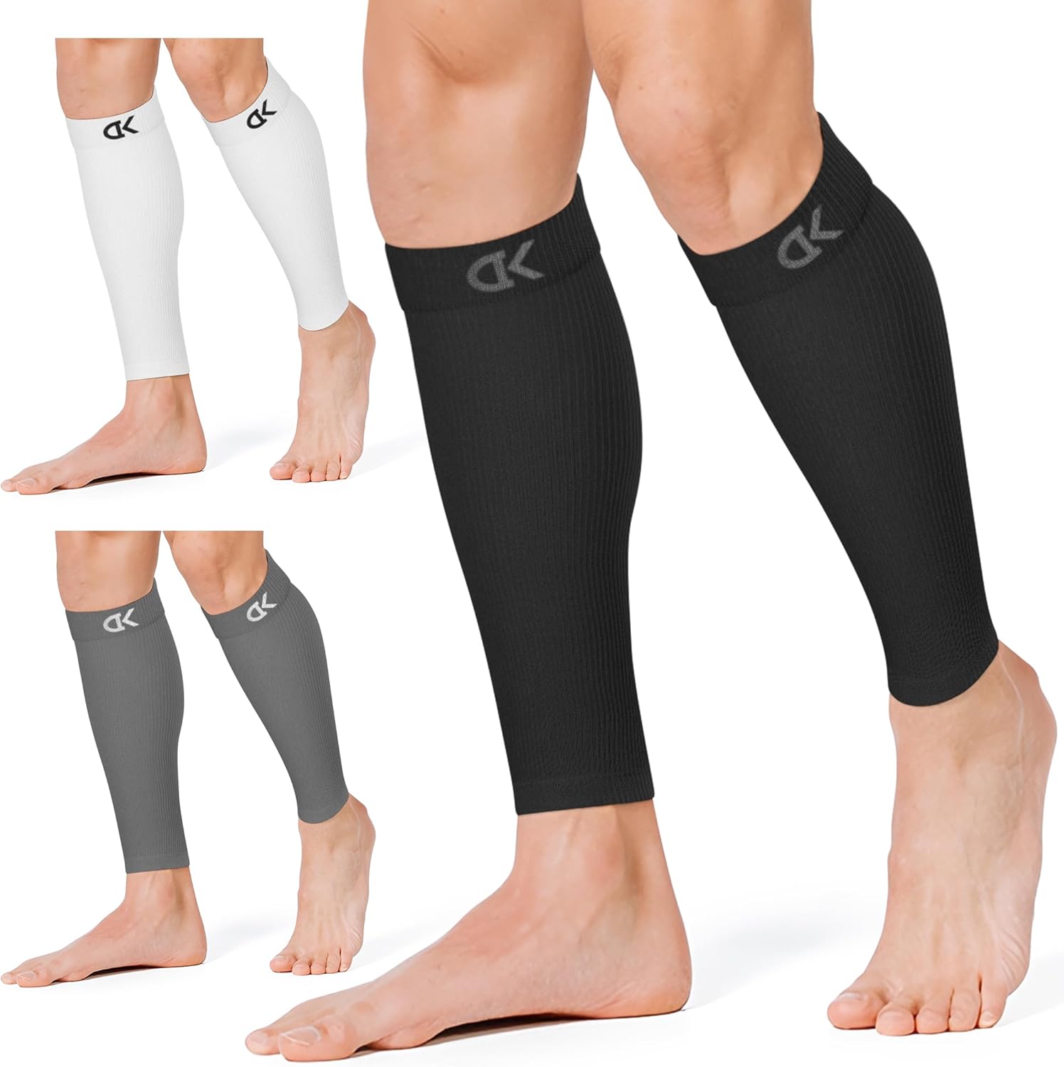 CHARMKING Calf Compression Sleeve for Women & Men Circulation (3 Pairs) 15-20 mmHg is Best Support for Running Cycling