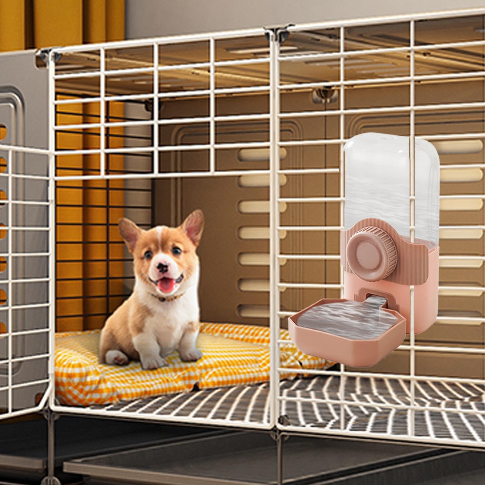 comedero automático para Gatos, Dispensador de Agua Colgante for Gatos | Comedero automático for Gran Capacidad(Pink)