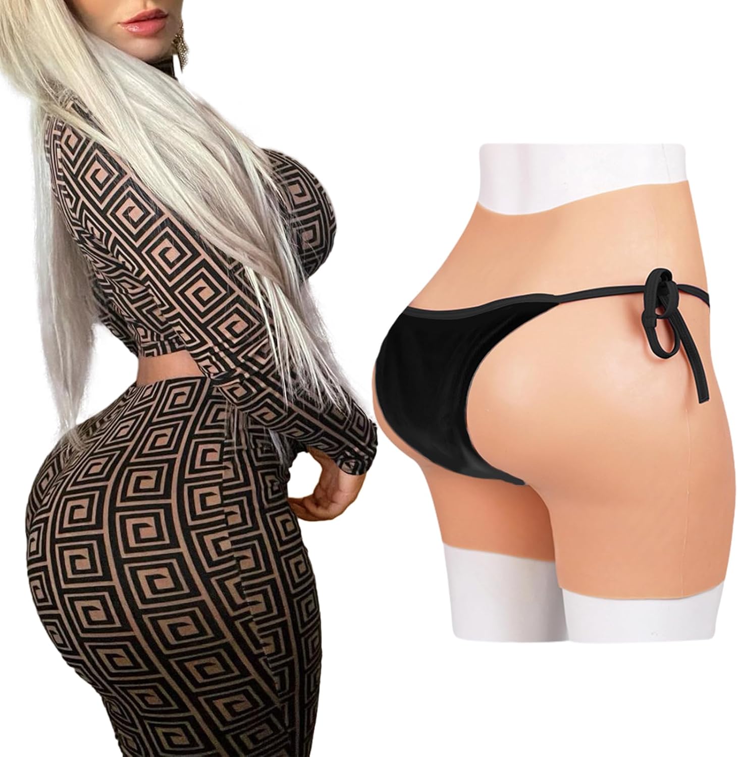 SUAISKR Silicone Buttock Pants Thick Hips Enhancer Big Butt Lifter Underwear Soft Women Shaper for Crossdresser Drag Queen