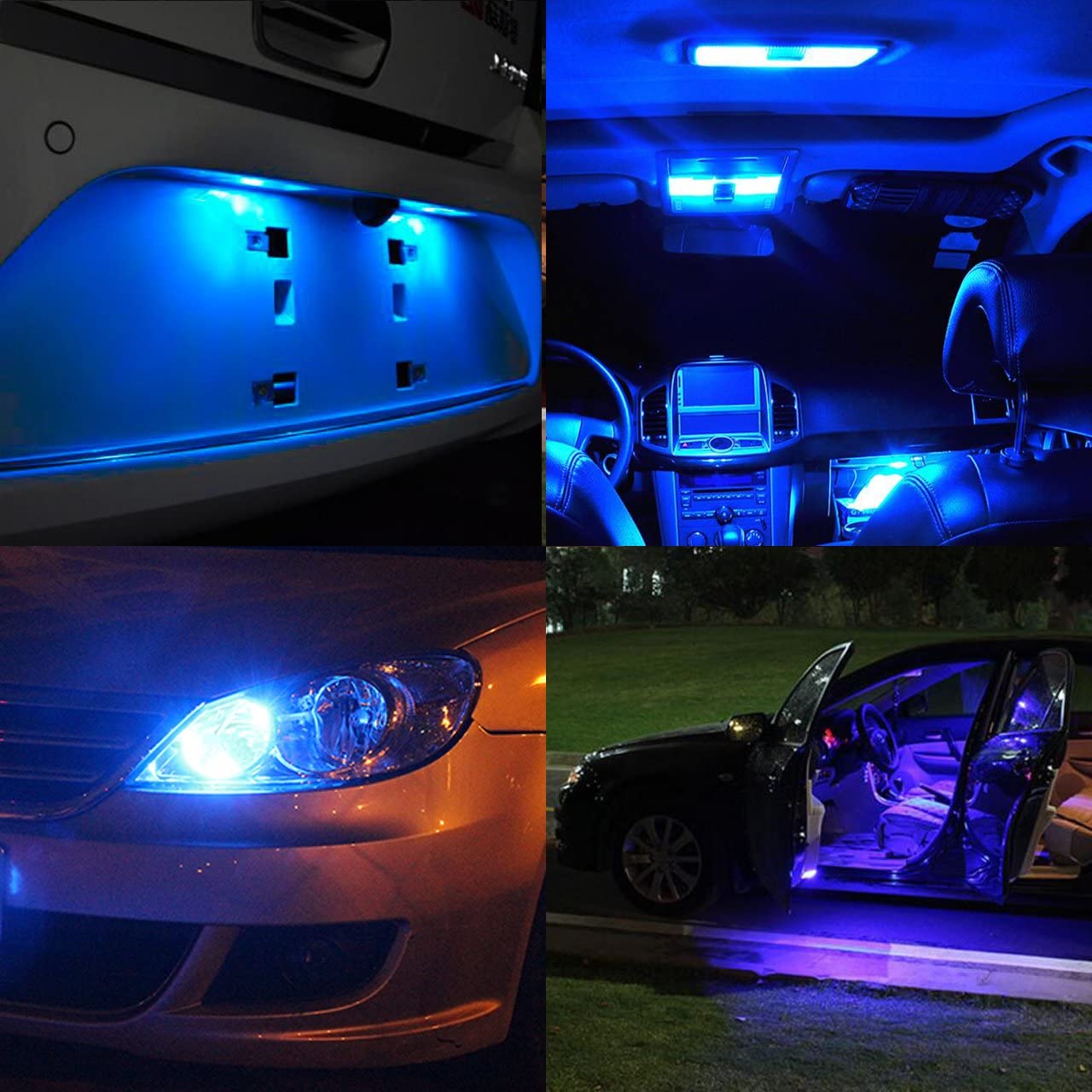 KATUR T10 Canbus - Bombillas LED para coche, color azul, T10, W5W, 3 SMD 5050, superbrillantes, 194, 168, 175, 192, 2825, cuña, LED, fuente de repuesto para luces de coche