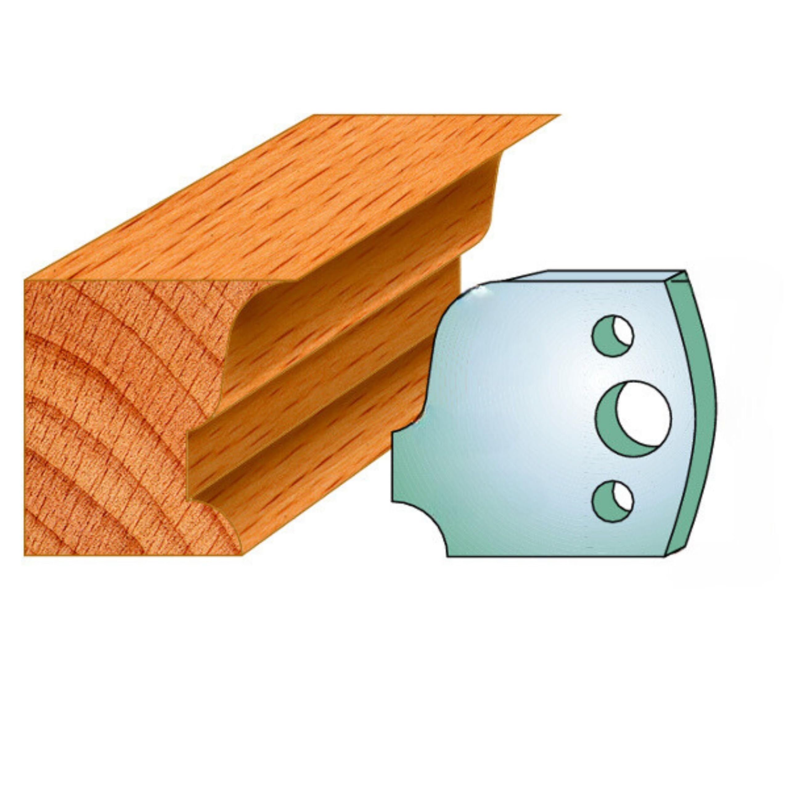 "Xcalibur Tooling 40mm Euro Spindle Moulder Cutter Knives  Profile 064, Pack of 2 Precision Steel Blades for Euro Limiter Blocks" — image 1