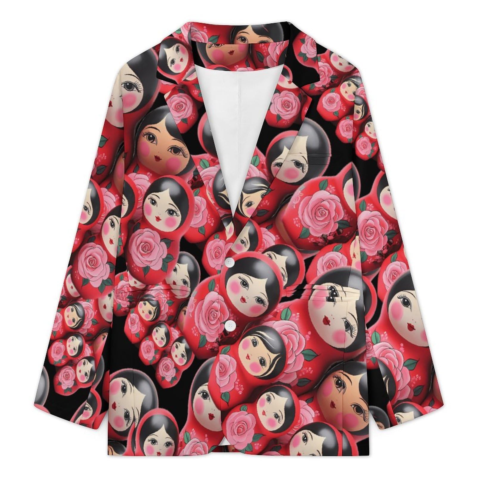 Matryoshka - Chaqueta tipo blazer para hombre, estilo casual, con 2 botones, elegante, ligera, para hombre