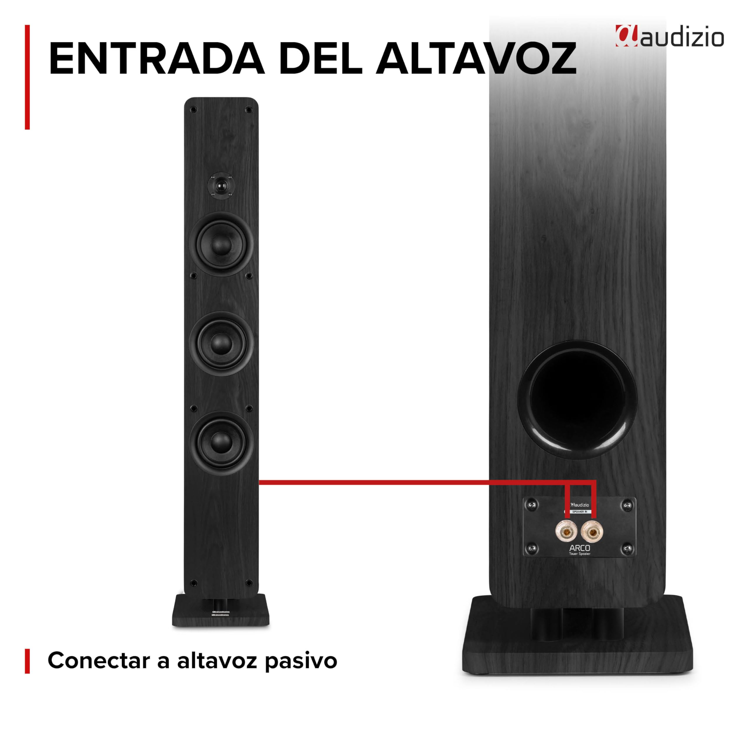 Audizio Arco – Pack 2 Altavoces Activos 320W con Radio Dab+, Radio Digital y Radio FM, Altavoz Bluetooth Potente, Altavoz USB, Entrada optica para Equipo Sonido TV Home Cinema, Color Negro