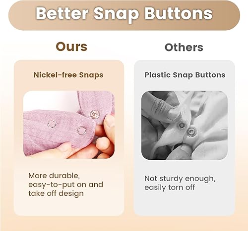 Miniatura 4 de Oiomniv Muslin Baby Bibs, 6-Pack Bandana Drool Bibs Soft Cotton Adjustable Unisex Newborn, Toddler for Drooling Teething