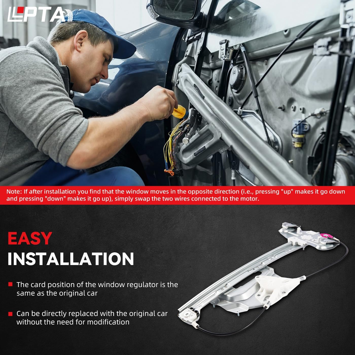 Rear Right Passenger Side Power Window Regulator - Compatible with 2000-2005 Cadillac DeVille - without Motor - 740-582 6654150 660265 10393233