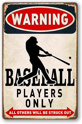 Vintage Baseball Wall Decor Sign - Metal Art for Boys
