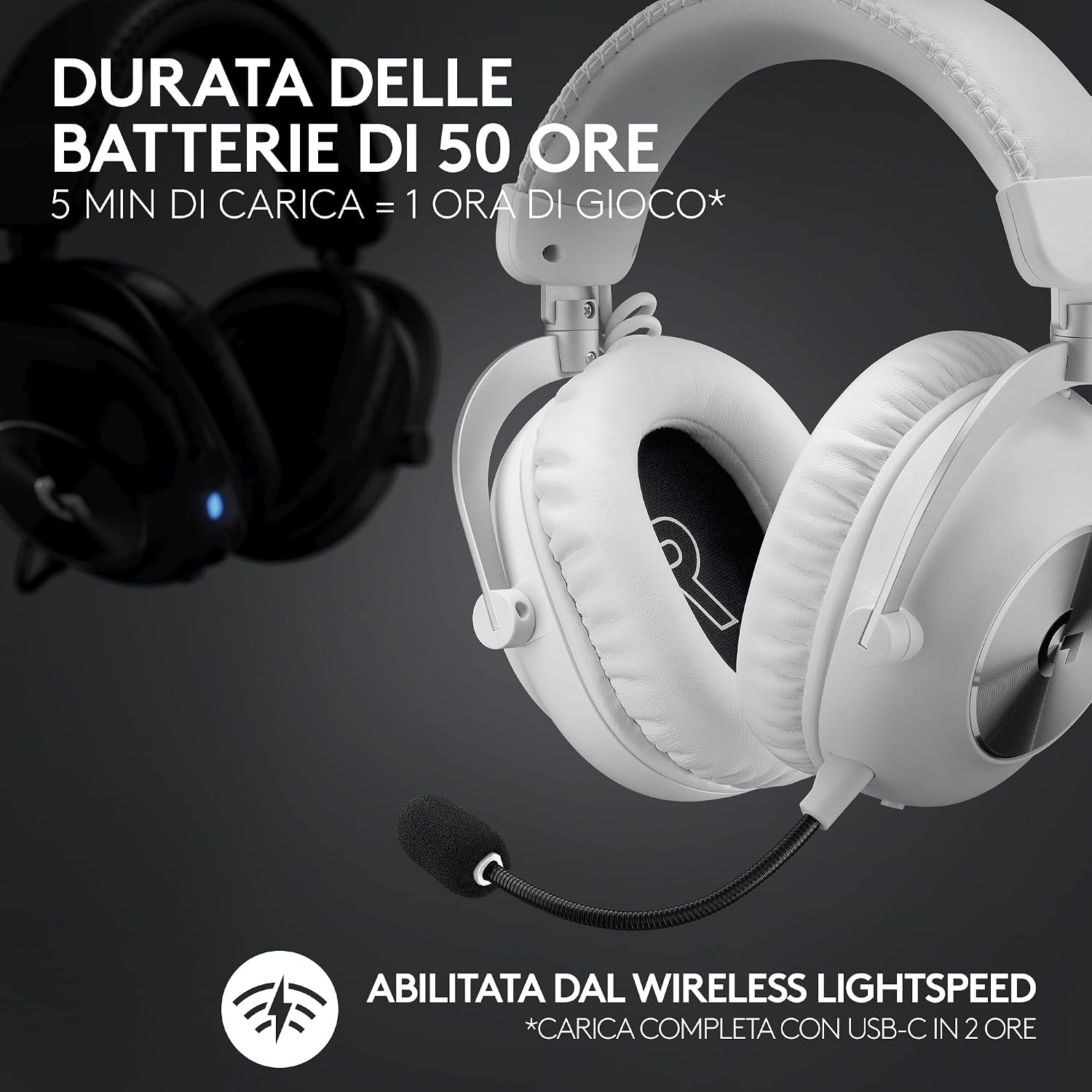 PRO X 2 LIGHTSPEED Cuffie gaming wireless (Bianco) - Cuffia gaming - Immagine 2