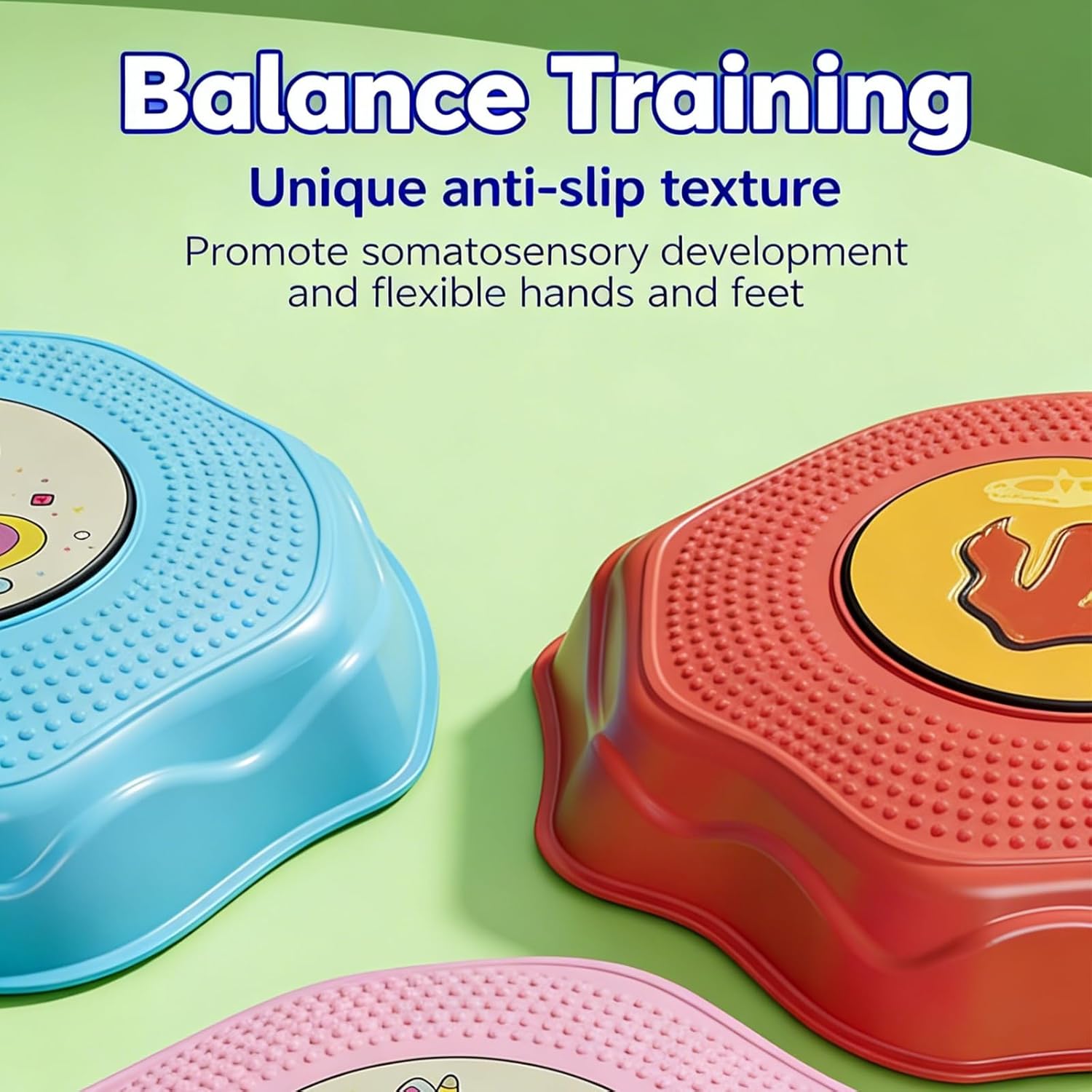 6pcs Fitness Stepping Stones Pieces with Dog Patterns Encourages Active Play and Learning Glowing Footstep Dolls