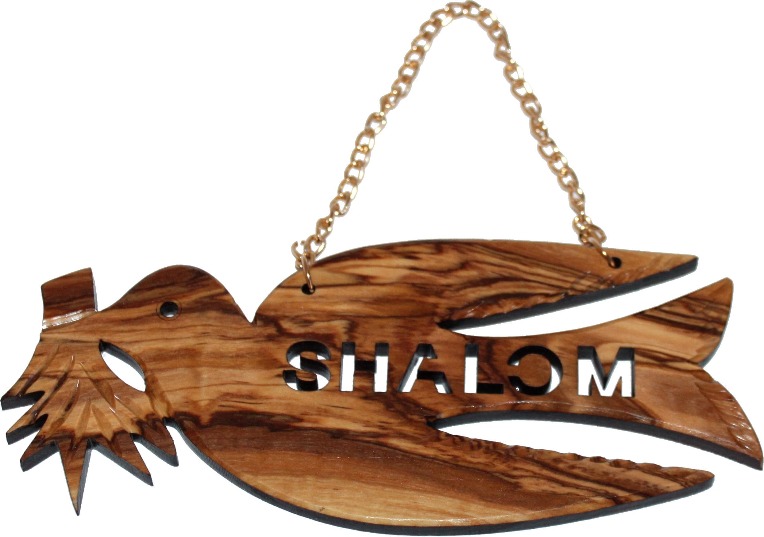 Holy Land Market Dove of Peace Crafted and Carved by Hand in Bethlehem from Grade A Olive Wood. (Shalom)