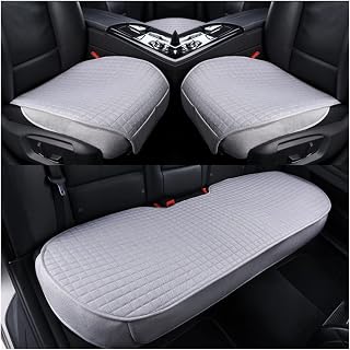 Car Seat Covers Linen Car Seat Covers Four Seasons Front Rear Linen Fabric Cushion Breathable Seat Protector Mat Protector For Car Seat (Color : 1 UK)