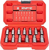 Vista 1 de Juego de 13 extractores de tornillos, cabeza hexagonal multi-estriada de fácil extracción, kit extractor de pernos para tornillos Allen dañados