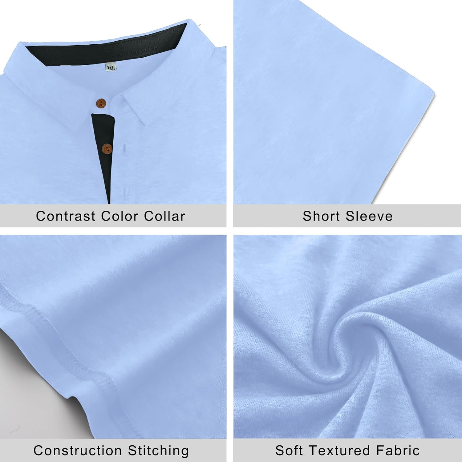 PEGENO Mens Polo Shirts Short Sleeve Casual Cotton Golf Shirts Performance Polo Shirts for Men