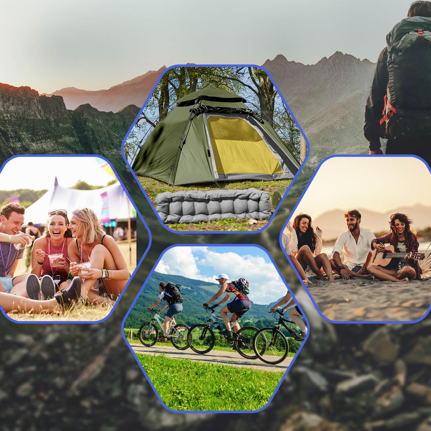 Lumaland Tenda da campeggio pop-up | tenda a cupola per 2-3 persone 215 x 195 x 120 cm | 4 stagioni | tenda da trekking e festival | leggera, impermeabile e robusta | montaggio semplice, veloce