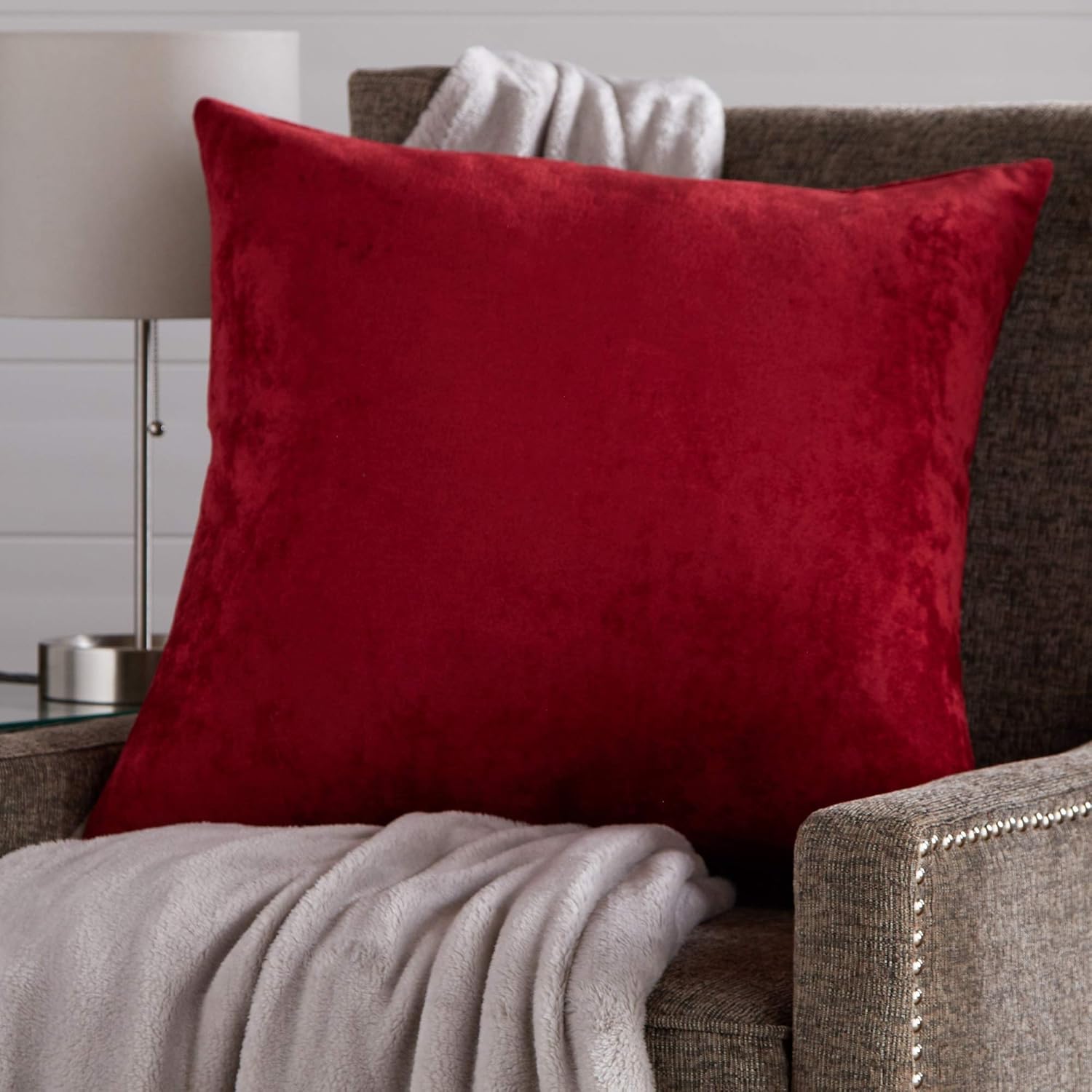 Greendale Home Fashions Ruby 24-inch Velvet Throw Pillow Cover