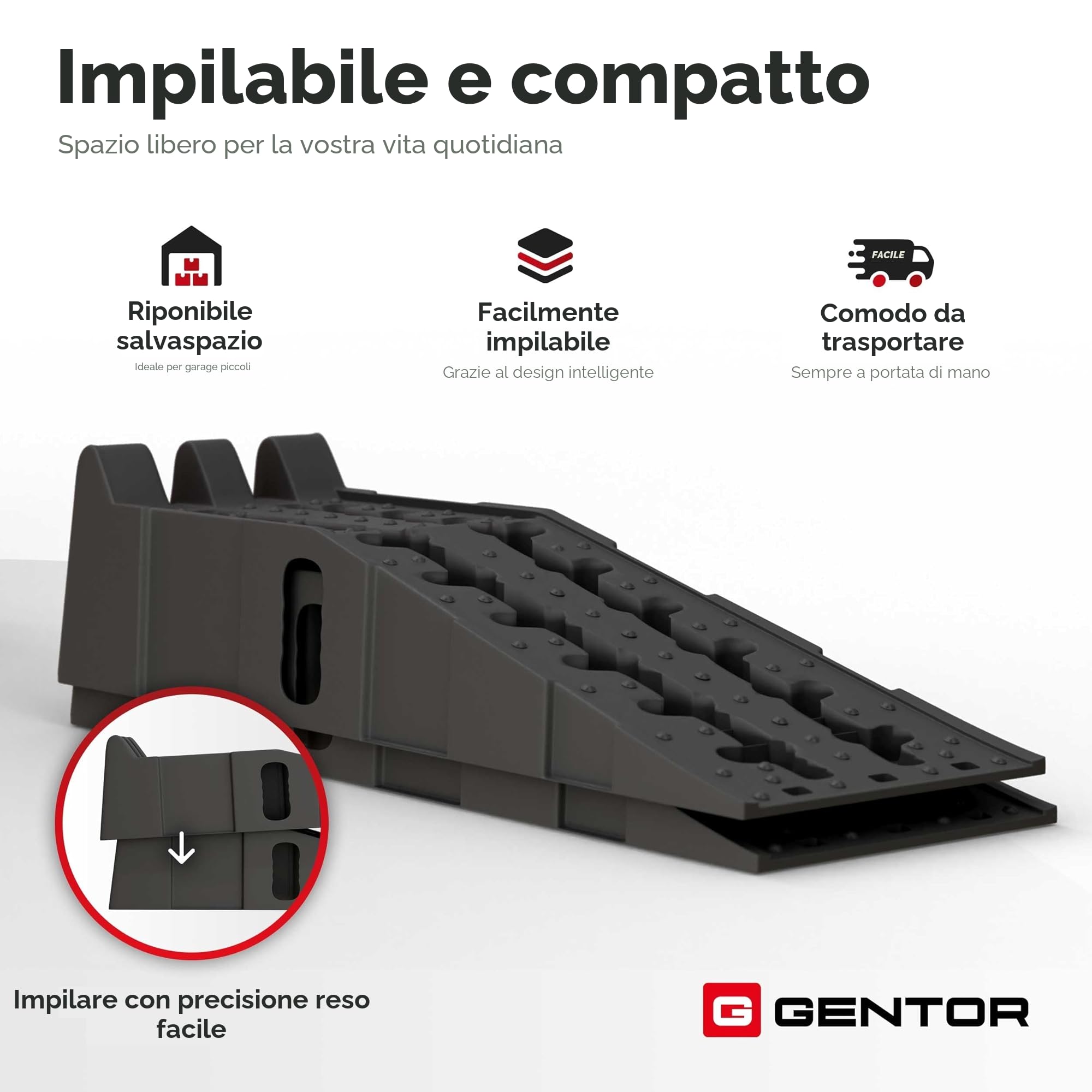 Set di 2 rampe di carico per auto, auto e rimorchi, rampa per auto fino a 5 tonnellate di carico – aiuto di carico per camper, garage e officina – ad alta capacità come alternativa al cric