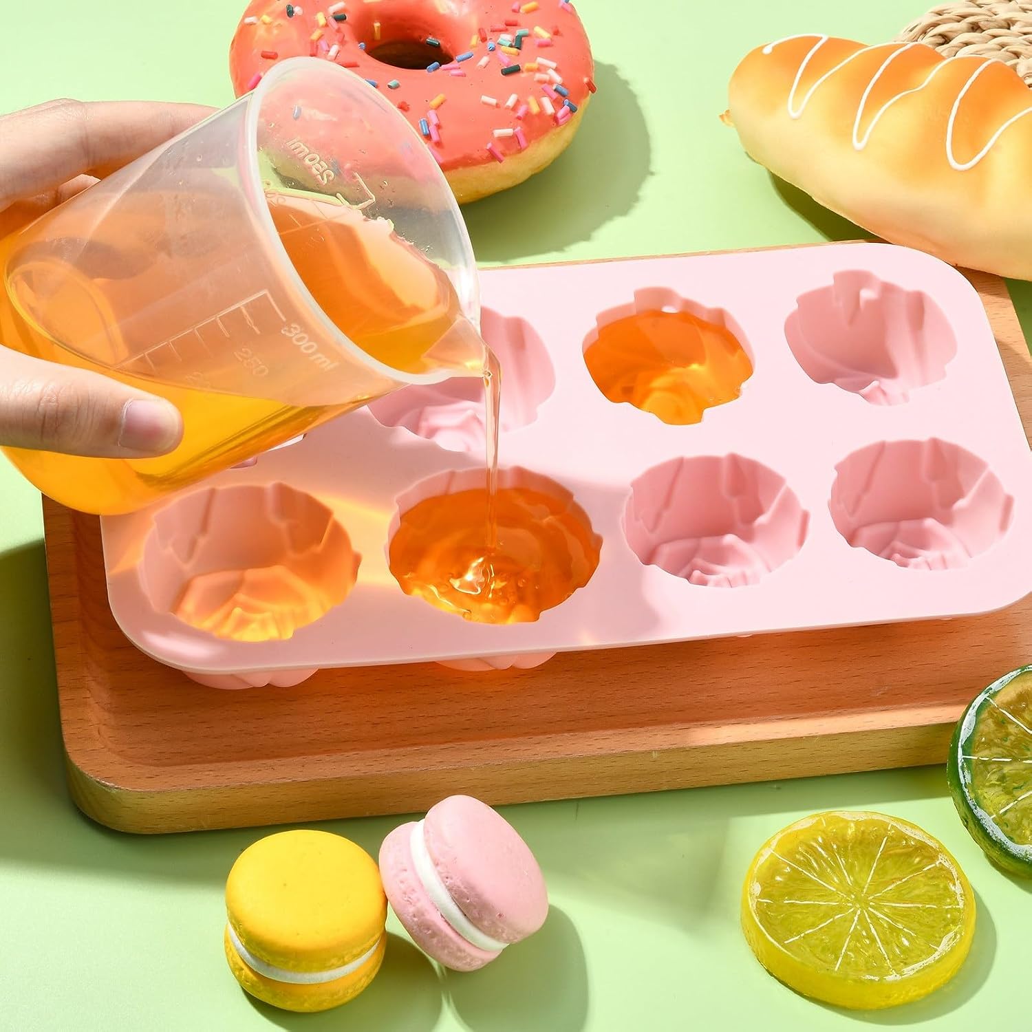 2 pcs Rose Flower Theme Silicone Fondant Molds Cute Floral Spring Molds for DIY Cake Chocolate Pudding Jelly Ice Candy Epoxy Resin Craft Decor image 5
