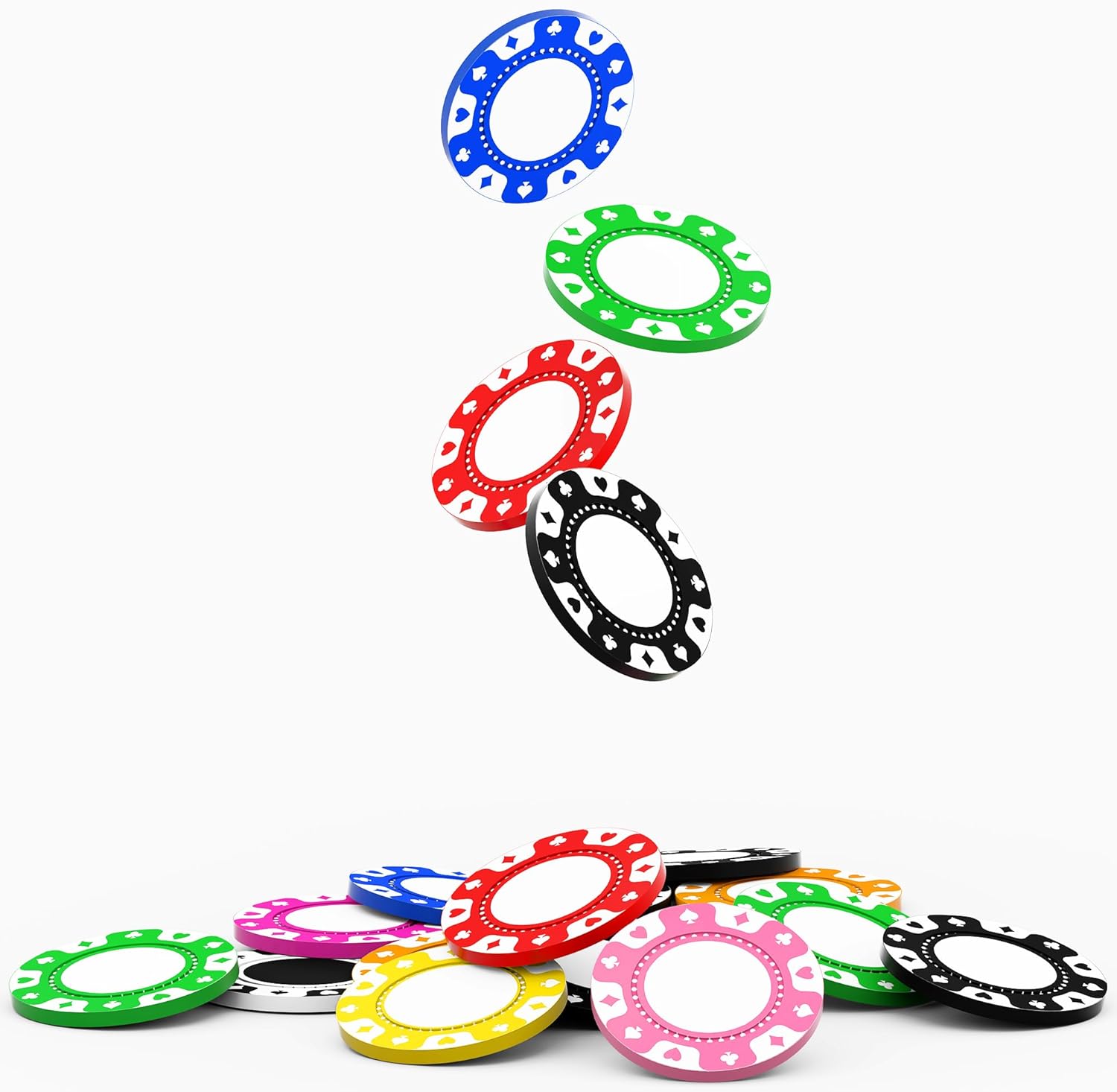 100 Custom Plastic Poker Chips,Double Sided Full Color Print Your Personalized Text and Image, Game Tokens for Bars, Party, Poker Games, Casino Night