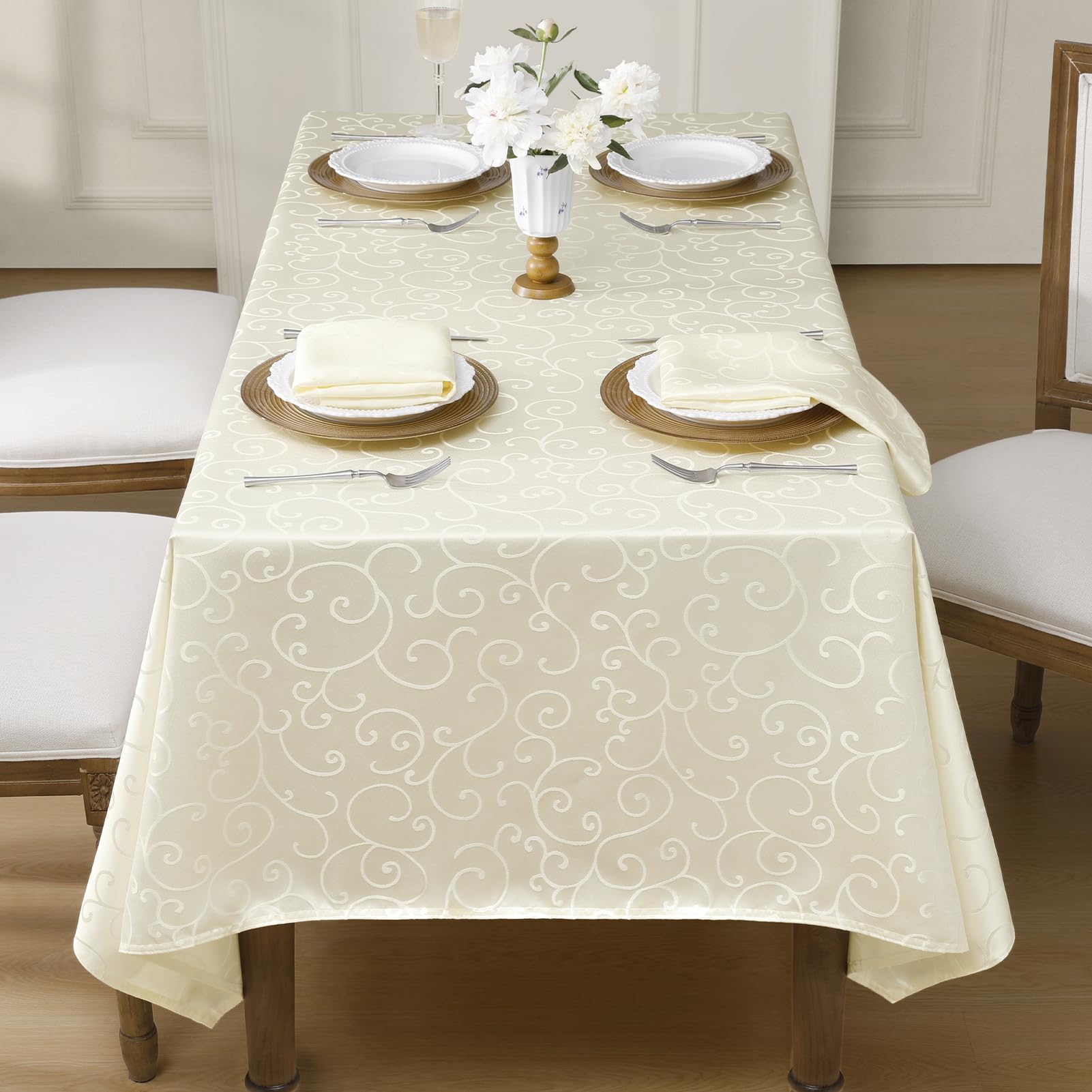Softalker Small Outdoor Tablecloths Square 140x140 Grey Linen Textured Table cloth Stain and Wrinkle Resistant Table Cover for Spring,Easter,Summer,Party,Garden,Coffee Farmhouse Decor Tabletop - Image 2