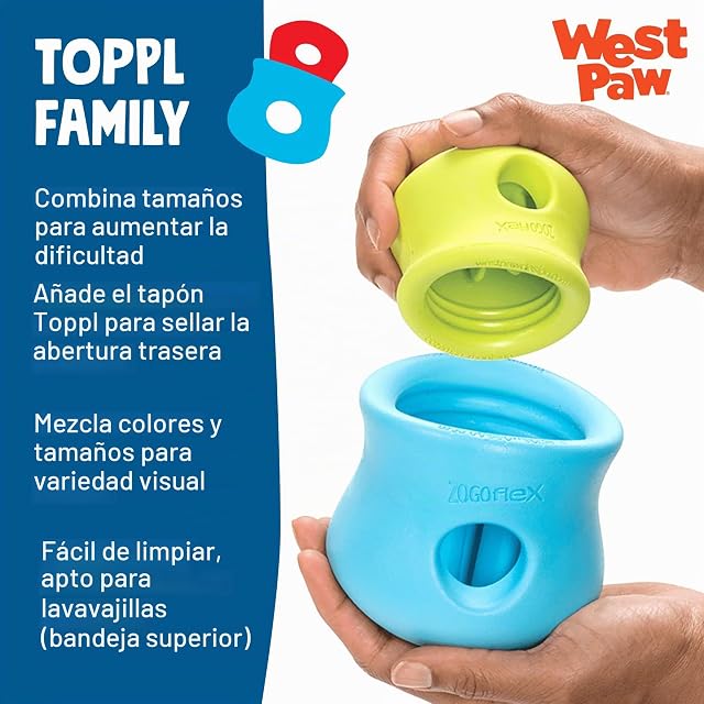 Foto 6 de 8 de WEST PAW Zogoflex Toppl - Rompecabezas de juguete dispensador de premios para perros, juguetes interactivos…