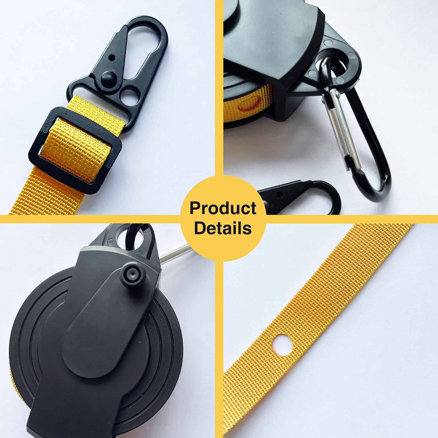 Adjustable Rope Hanger Ratchets Retractable Ratchet Tie Down Straps Rope Pulley System for Hanging Plants Grow Light Tents Various Tie Down Uses 30 lbs Weight Capacity(Yellow) image 5