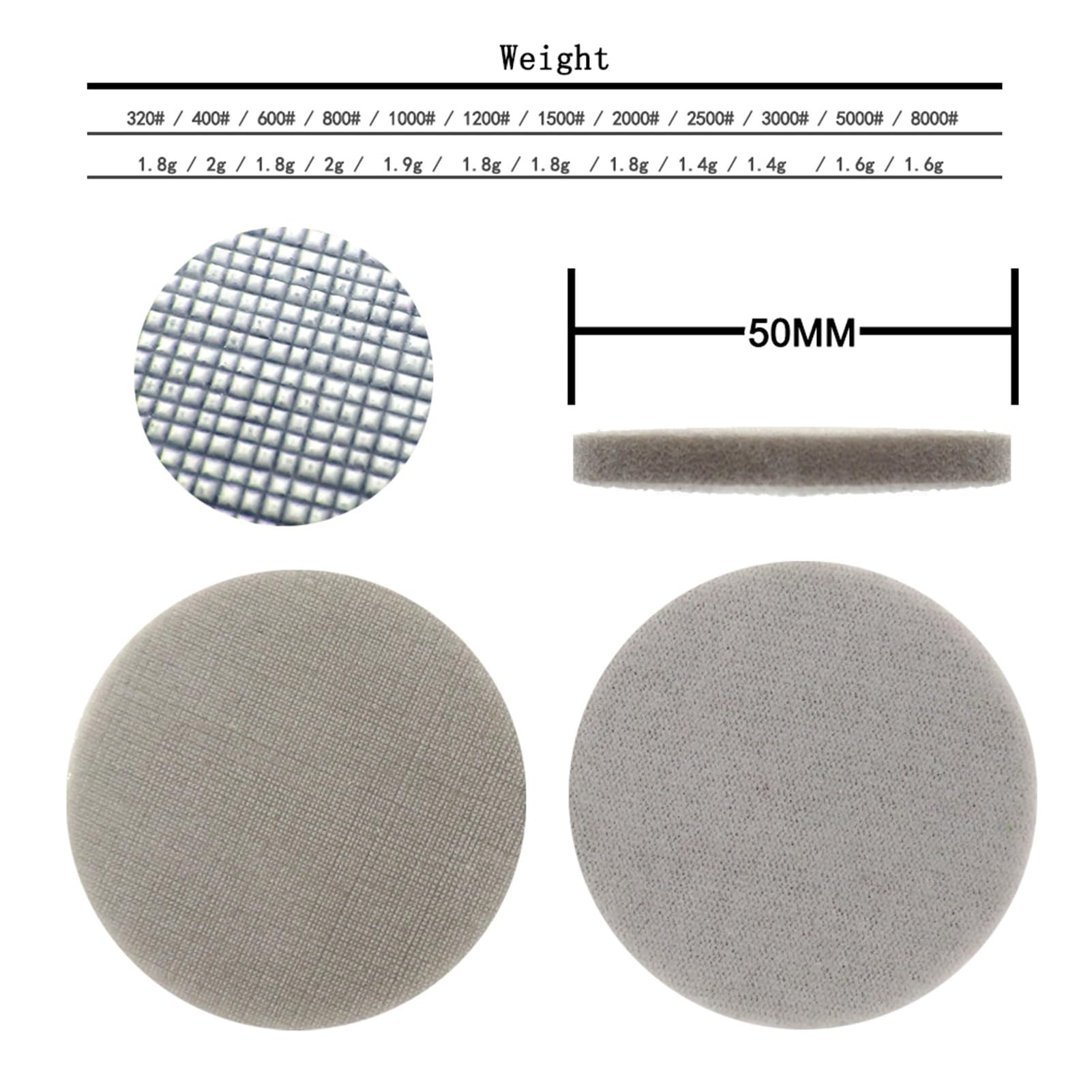 2-calowe gąbkowe tarcze ścierne – papier ścierny na rzepy do polerowania na mokro i sucho – gradacja 320–8000 do samochodów, drewna i metalu(10 Pcs 400 Grit)