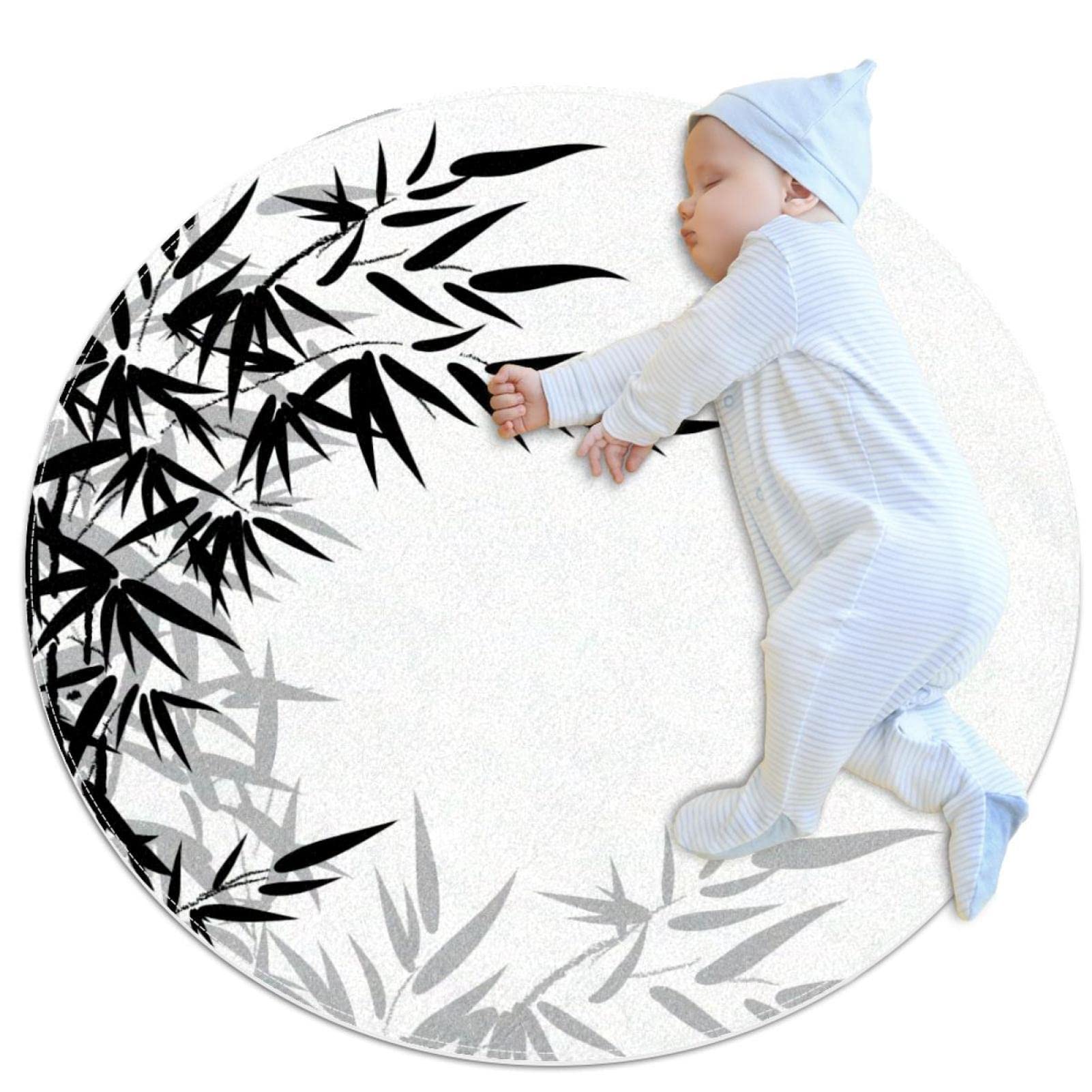 Tapis feuilles de bambou JDEZ : protégez bébé du sol froid 80x80cm