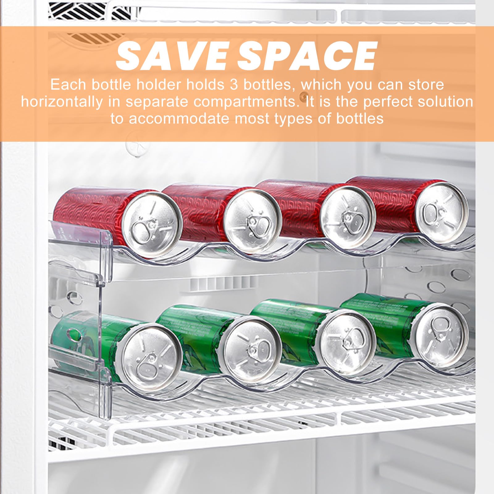 Organizzatore Per Bottiglie 4 Livelli Impilabile - Contiene 16 Bottiglie - Scaffale Trasparente Per Cucina E Dispensa