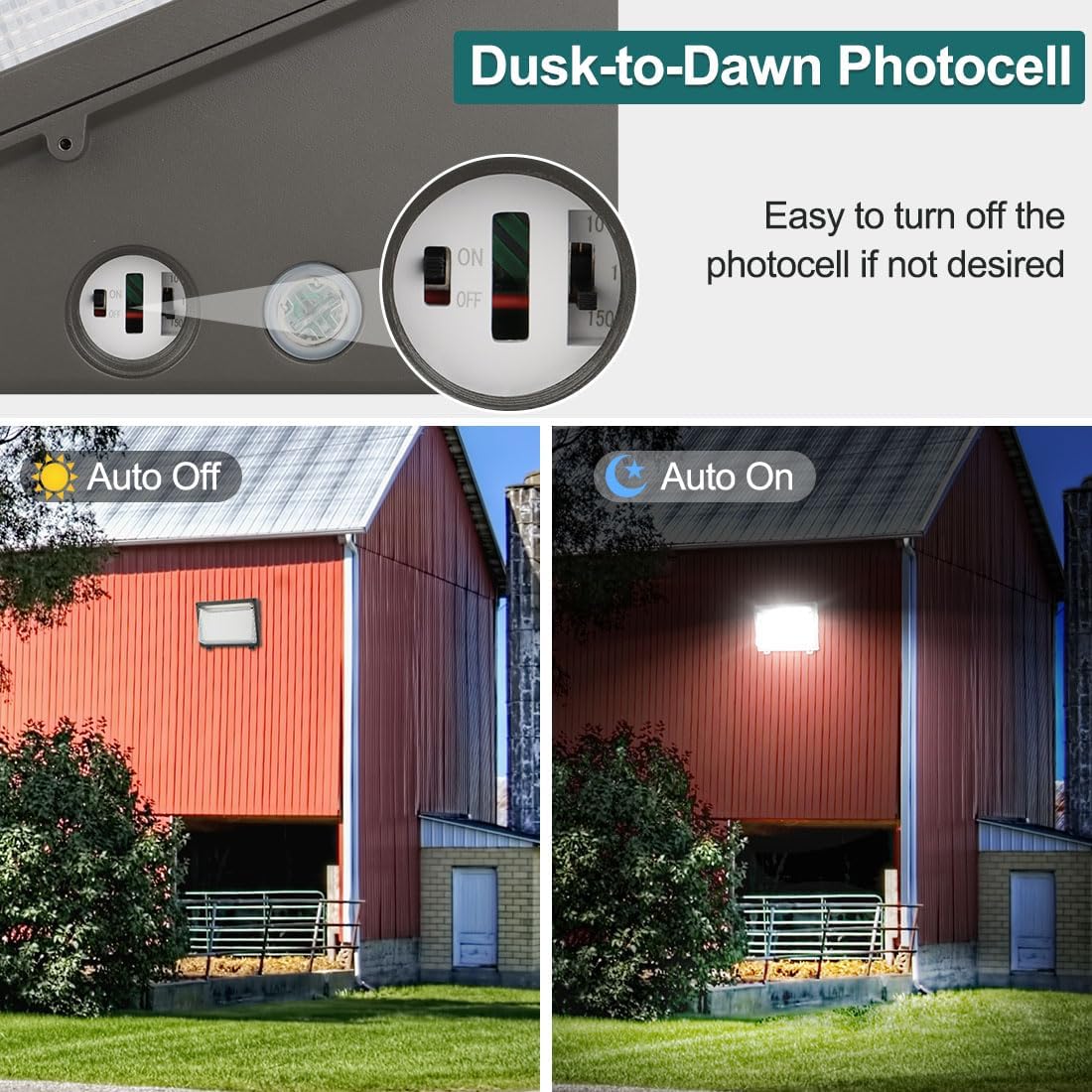 Dusk-to-dawn photocell switch