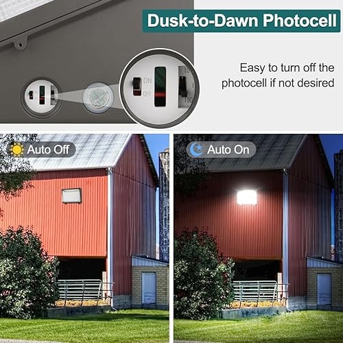 Miniatura 3 de kadision Paquete de pared LED de 150 W, 120 W, 100 W, ajustable, 19500 lm, 5000 K, 120-277 V, luz exterior de iluminación exterior del anochecer al