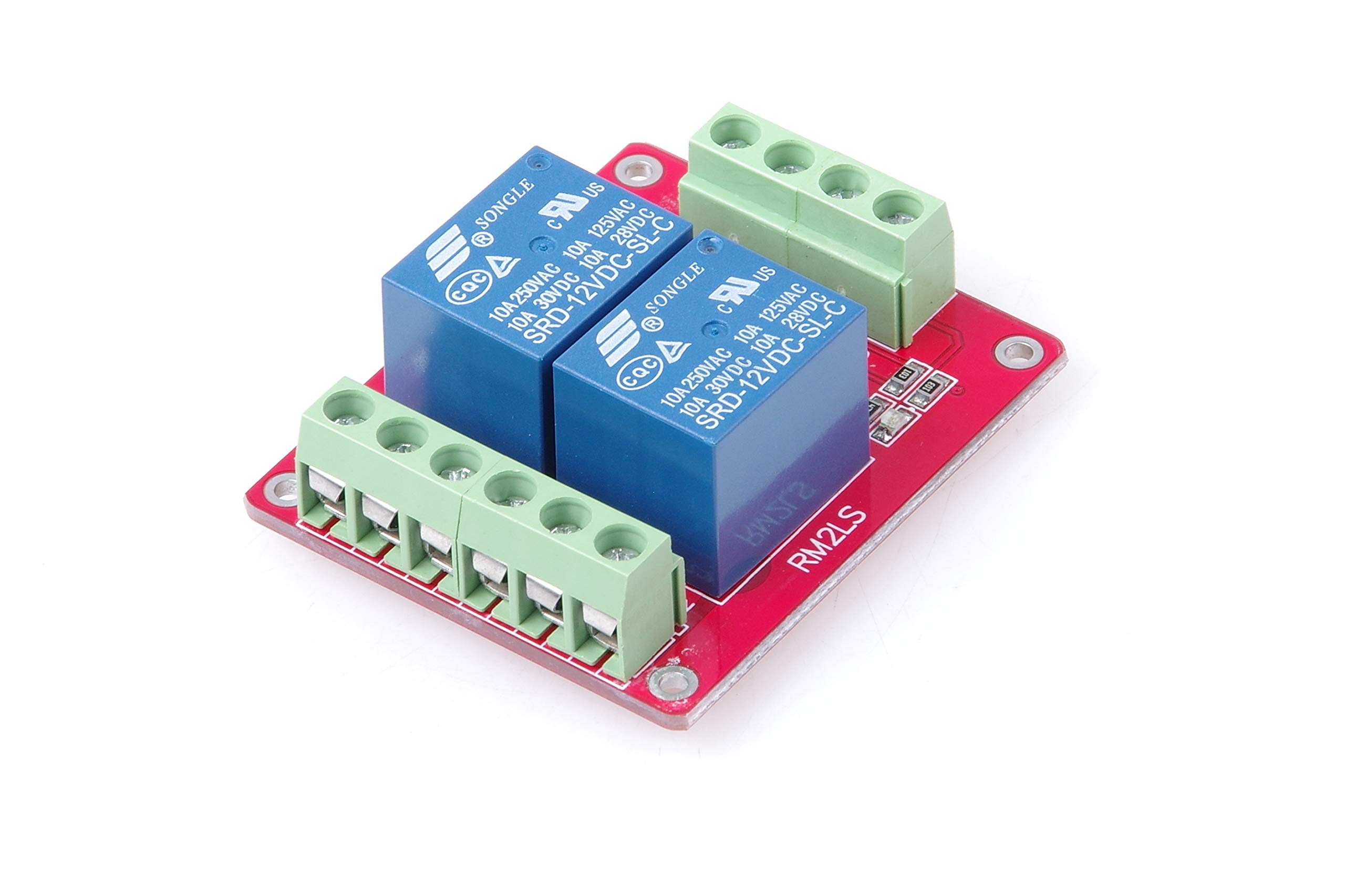 DC 12V 2-Channel Relay Module Low Level Triggering Bidirectional Optocoupler Isolation Load 10A DC 30V AC 250V for PLC Automation Control, Industrial System Control, Arduino(DC 12V, 2-Channel)