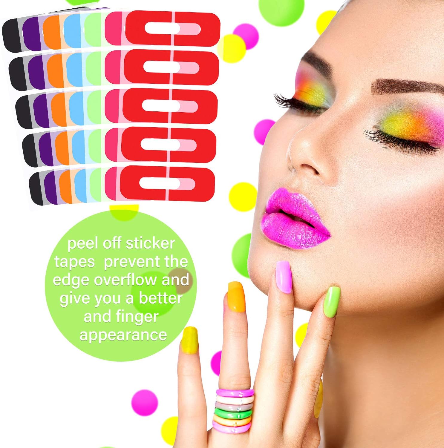 200 Pieces Nail Polish Protector Spill-Proof Peel Off Nail Stickers Disposable U-Shape Tape for Nail Painting, Gradients, Stamping