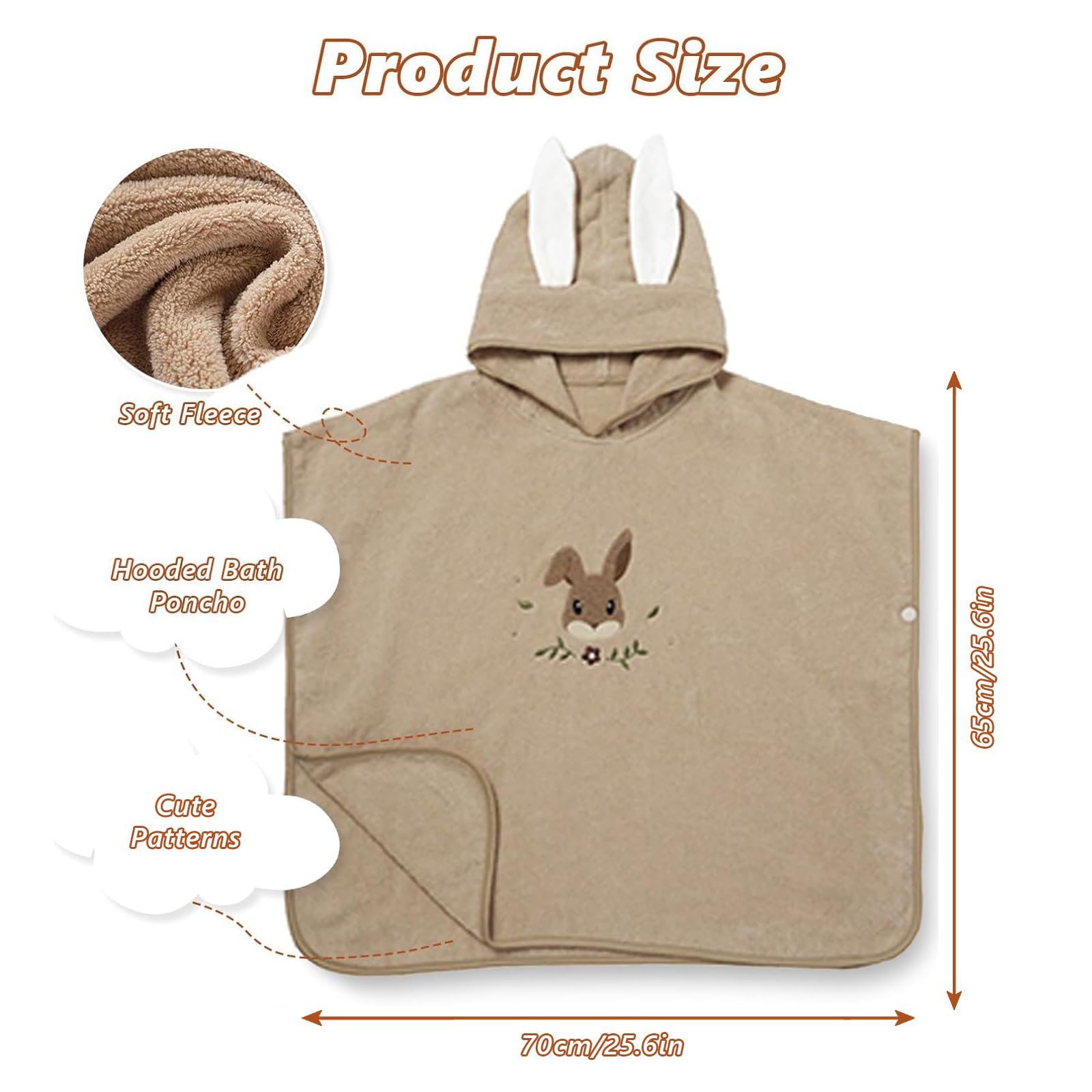 HAGOT Asciugamani Con Cappuccio Indossabile per Bambini, Asciugamano Con Cappuccio per Neonati, Asciugamani Ultra Morbidi per Neonati, Super Assorbente e Lavabile