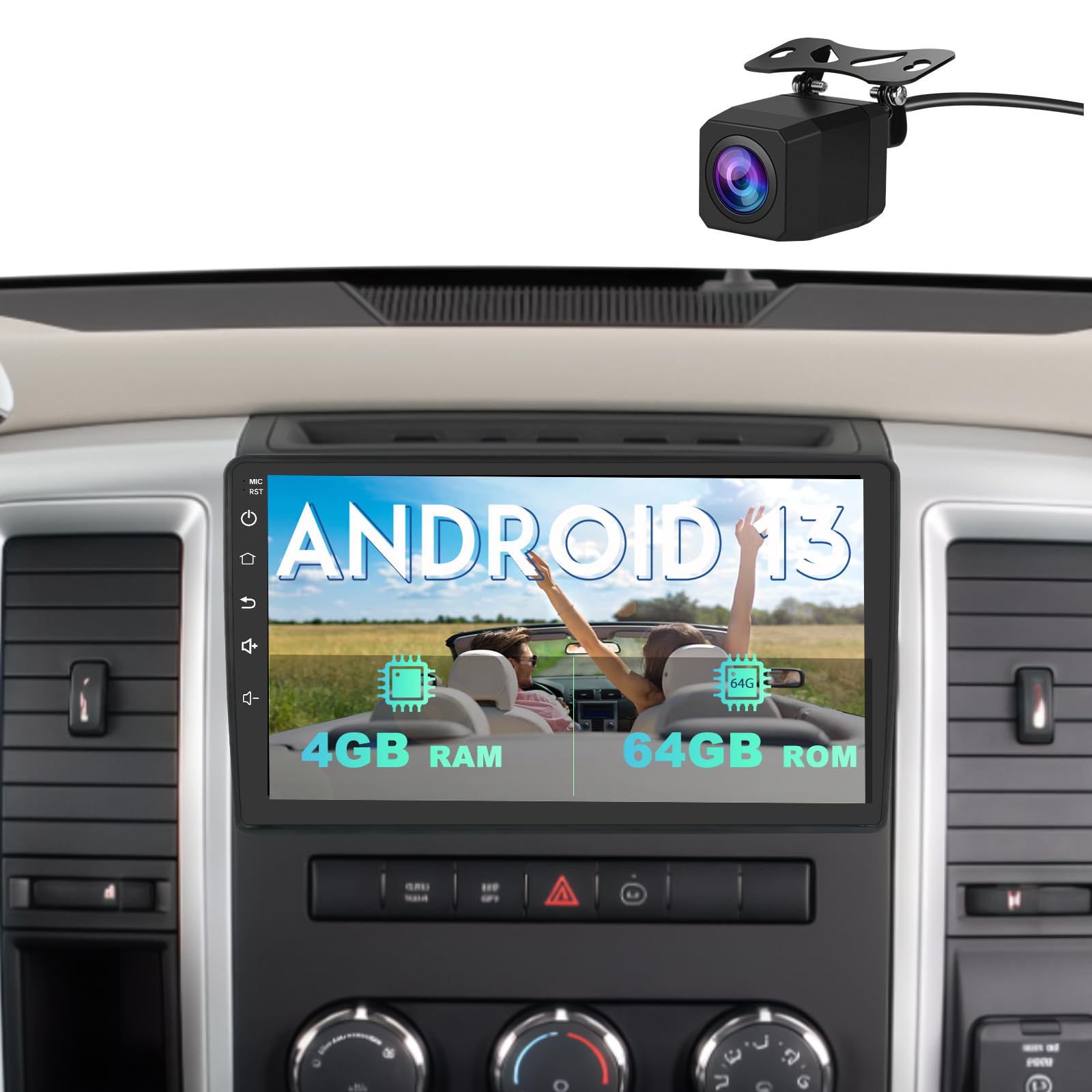 Votheon 4GB+64GB Car Radio Upgrade for Jeep JK Wrangler 2007-2018 Dodge RAM 1500/2500 Compass Grand Cherokee with Wireless CarPlay/Android Auto/10.1''