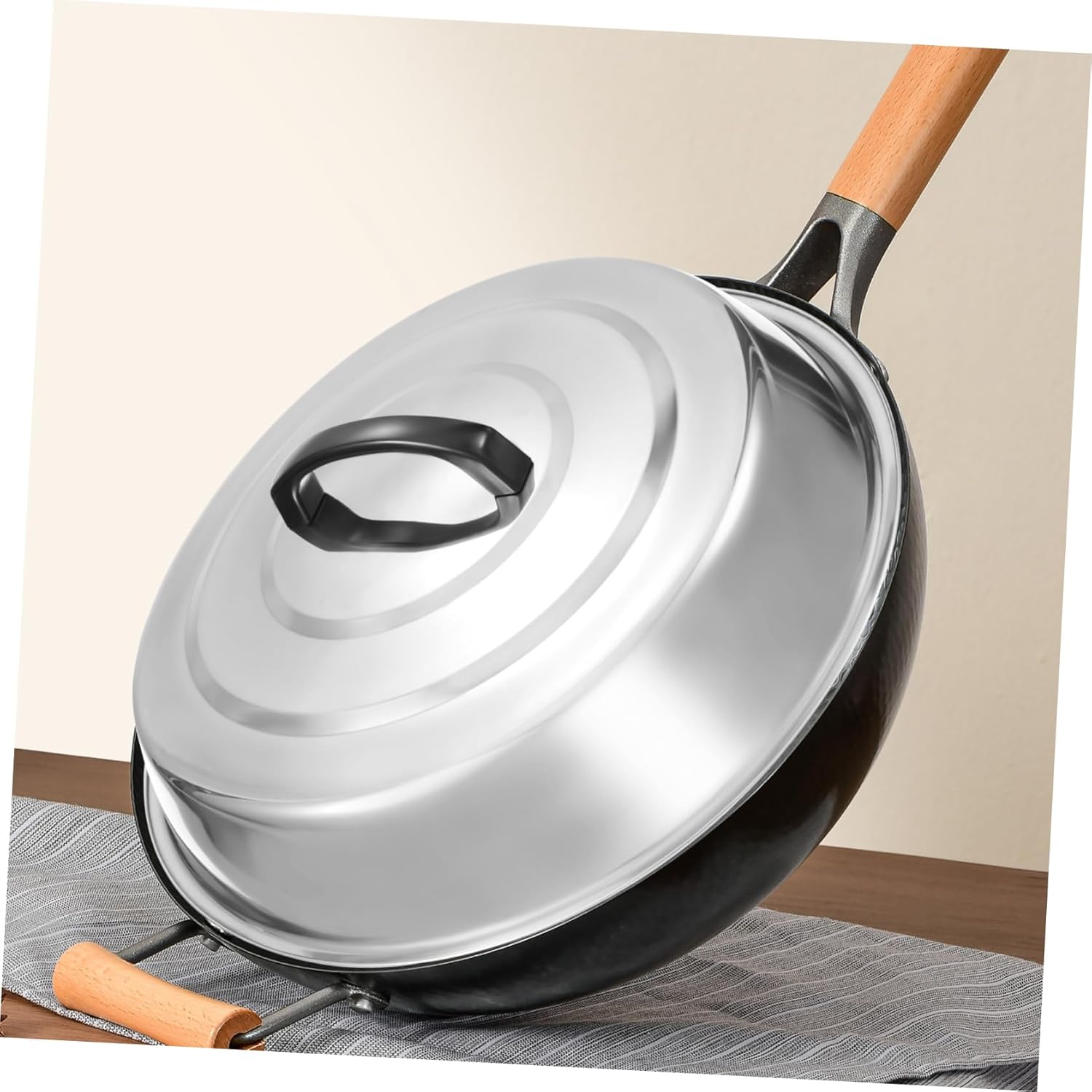 Stainless Steel Round Basting Cover Steaming Lid for Griddle Cooking and Grill Versatile Cookware for Flat Top Griddle Grill for Drip Pans and Basting