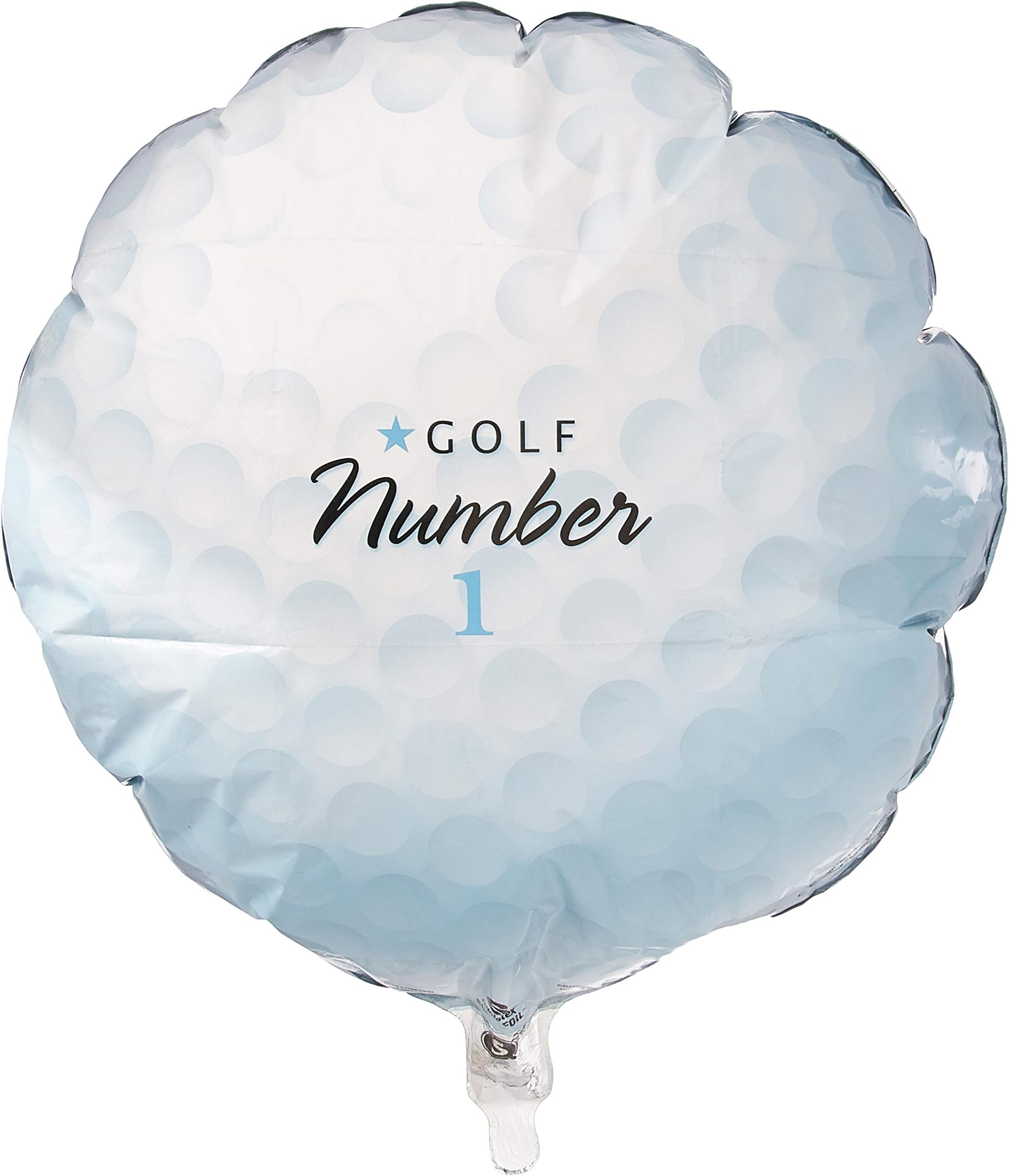 Qualatex 71600 18" Round Golf Ball Number 1 Foil Balloon 01ct, Multicolor