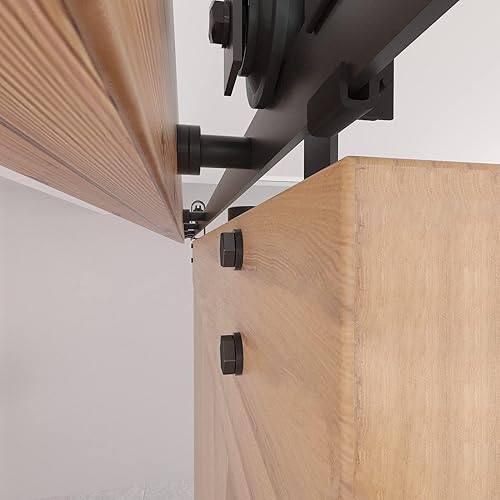 Miniatura 8 de Kit de herrajes para puerta de granero de 8 pies, juego de herrajes para puertas correderas para puertas interiores y exteriores