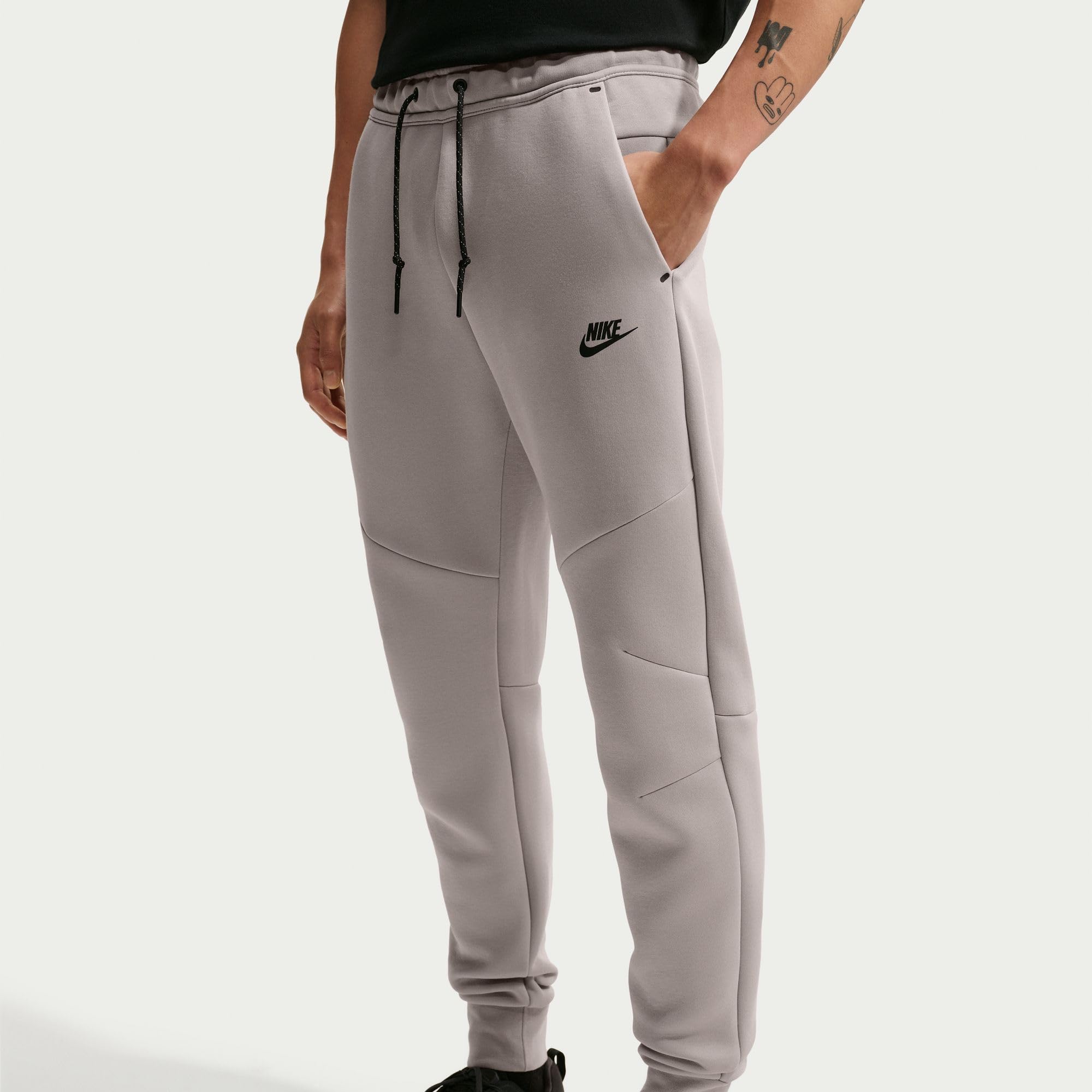 Nike Tech HV0959-009 - Pantaloni da Jogging in Pile da Uomo, Grigio College Grigio/Nero, M