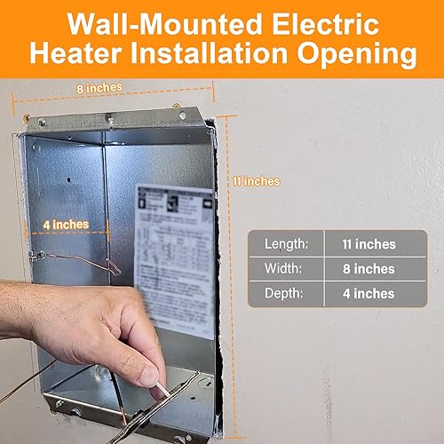 Miniatura 5 de CSC151TW Calentador de pared eléctrico (120 voltios, 1500 vatios, blanco) Calentador de pared Unidad completa con termostato