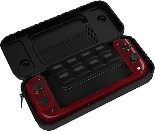 Vista 7 de Nitro Deck Crystal Collection with Carry Case - Professional Handheld Deck with Zero Stick Drift for Nintendo Switch and Switch OLED (Atomic Red)