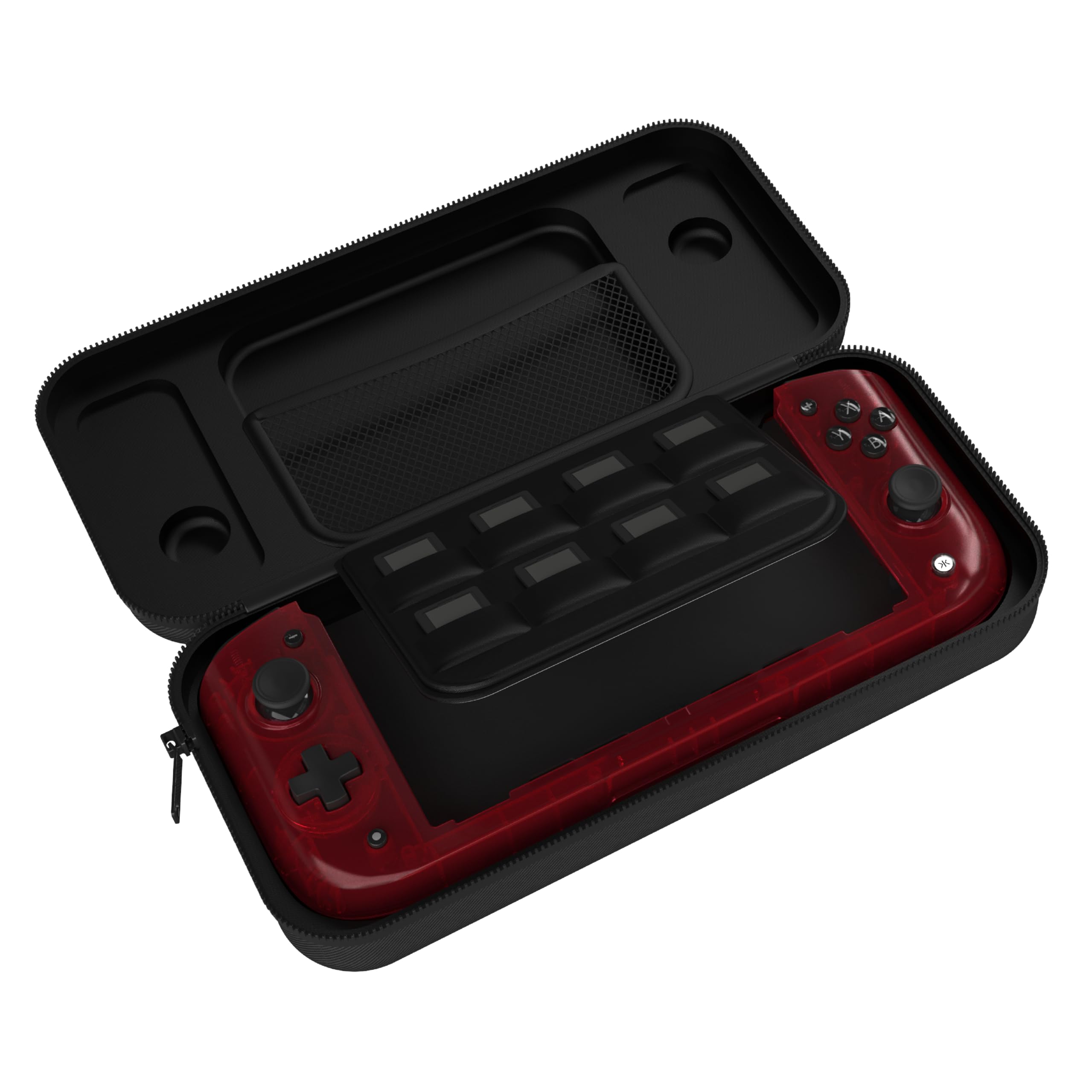 CRKD Nitro Deck Crystal Collection avec étui de transport – Deck portable professionnel avec dérive zéro bâton pour Nintendo Switch et Switch OLED (rouge atomique)
