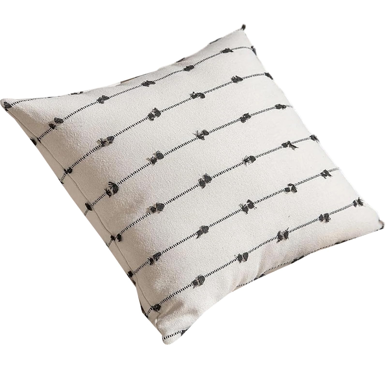 Elnwnnkc Jacquards Pillow Cover 45x45cm Comfortable Polycotton Blend Easy Maintenance Bedroom Decoration Breathable Thin Striped Pillowcase